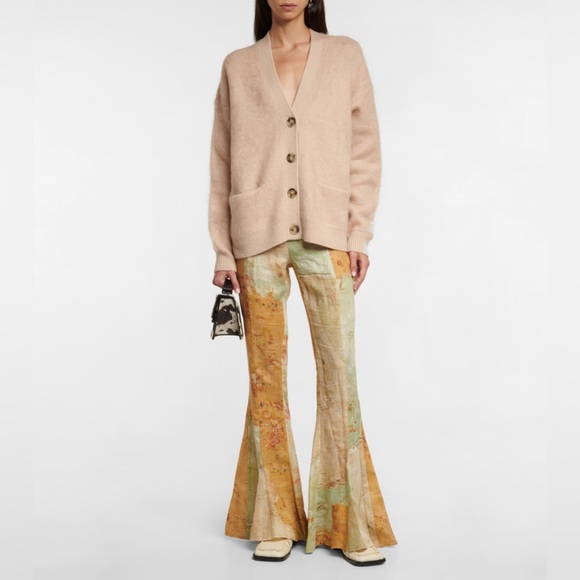 🍁⛄️ACNE STUDIOS MOHAIR WOOL FLUFFY CARDIGAN Warm Beige Grandpa Knitted - Picture 3 of 14